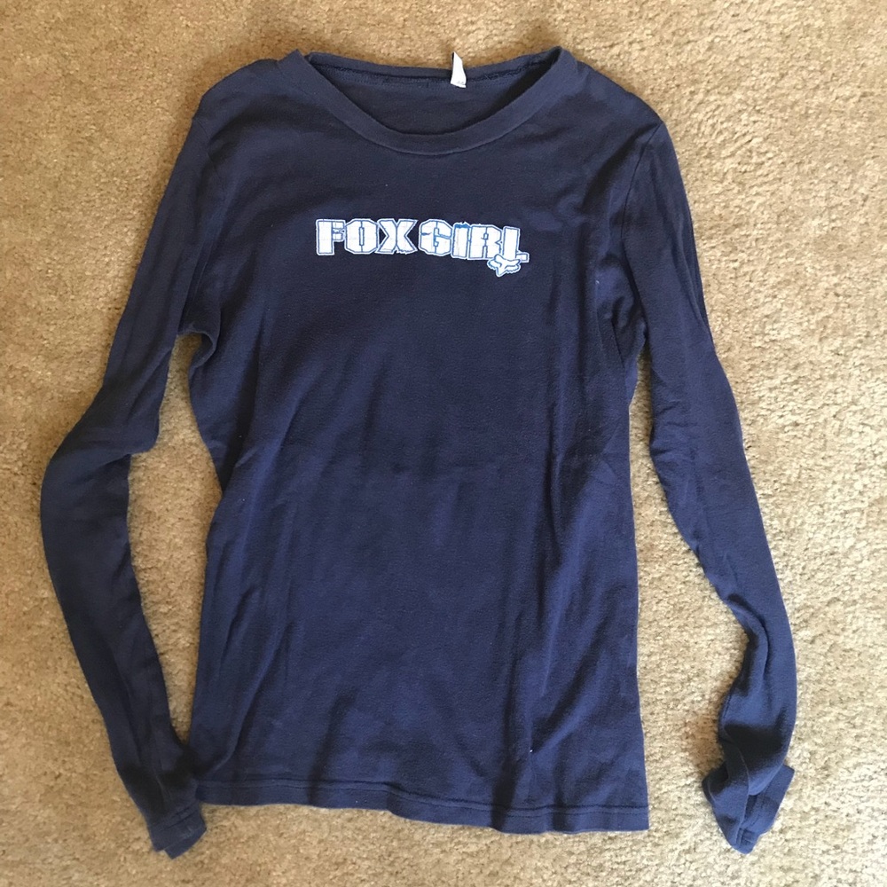Navy Blue, Fox Racing Long Sleeve Tee Shirt